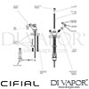 Cifial 31051ABC 31051A2 31051AWC Asbury Mono Basin Mixer Tap Dimension